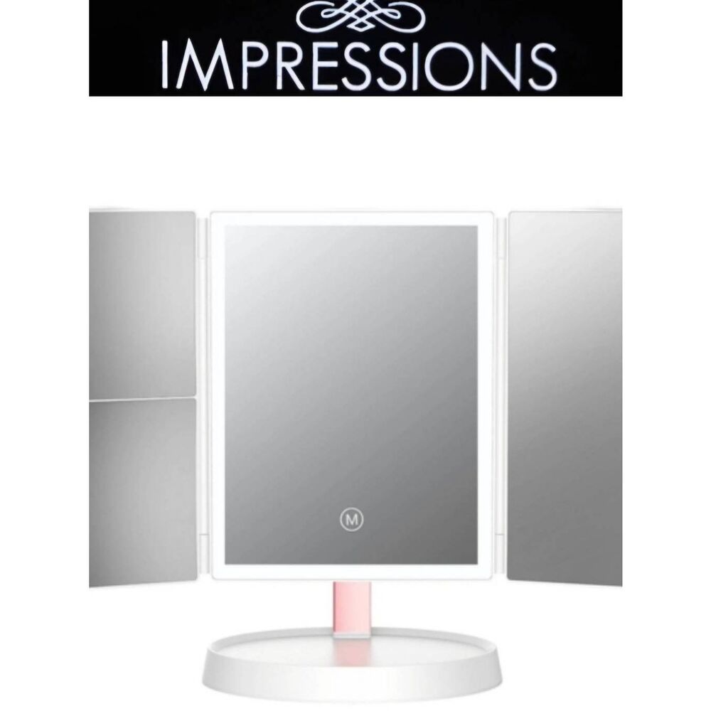 Impressions Infinity Trifold LED Makeup Mirror w/Magnification
